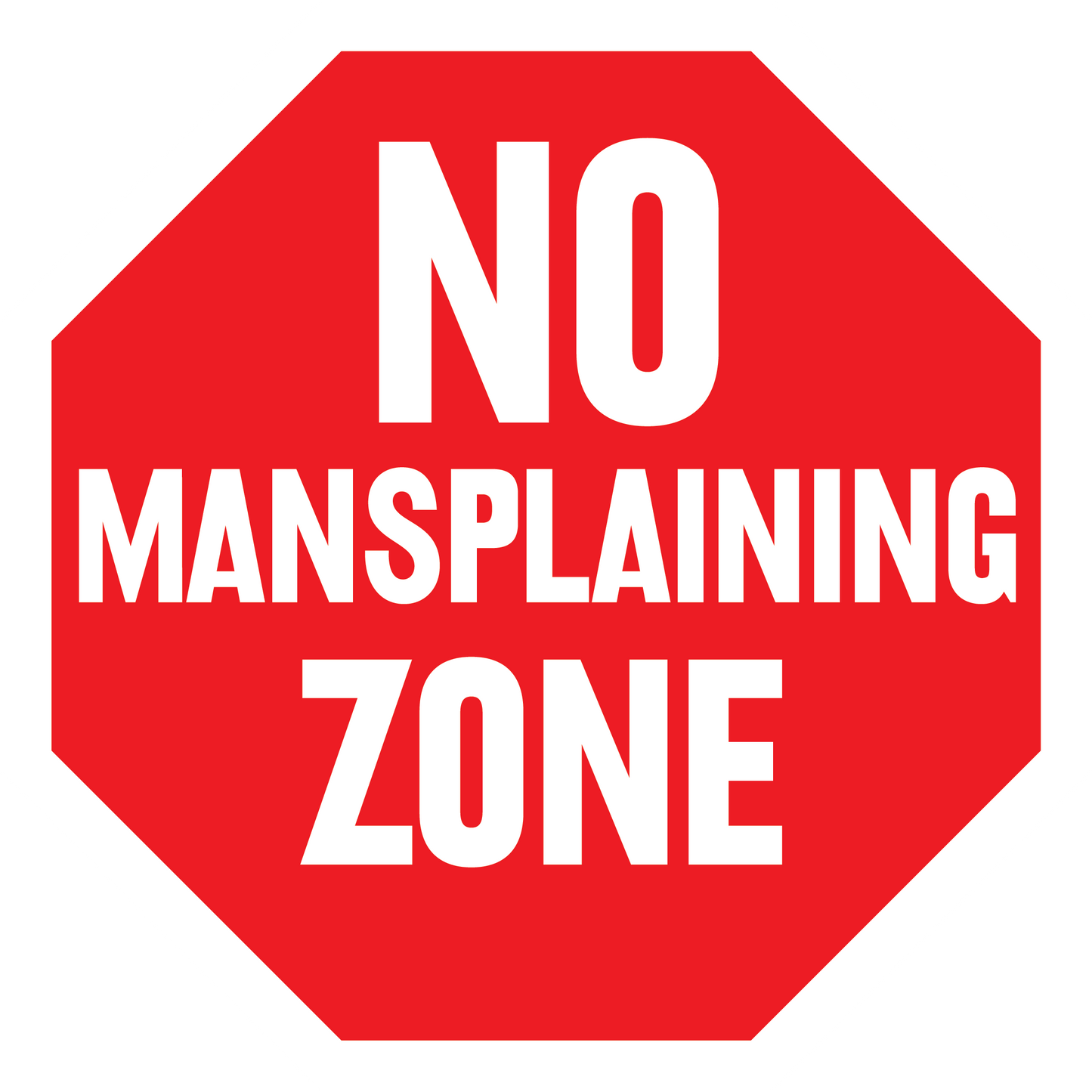 No Mansplaining Zone Sticker - Cooked Concepts (no mainsplaining sticker, red and white, vinyl)