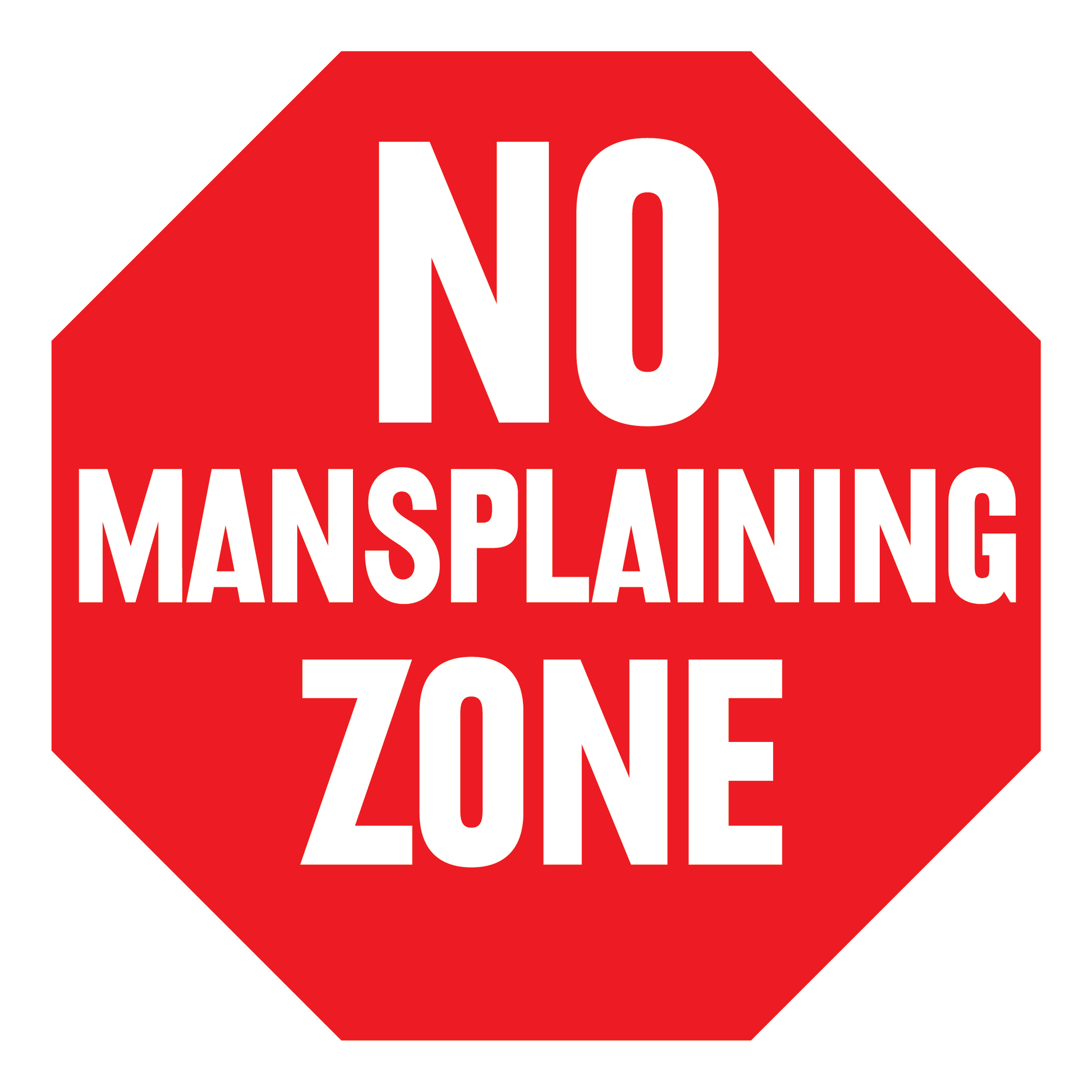 No Mansplaining Zone Sticker - Cooked Concepts (no mainsplaining sticker, red and white, vinyl)